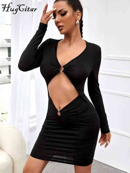 hugcitar solid long sleeve v neck hollow out slim mini dress 2021 fall bodycon club elegant streetwear outfit y2k y1204, Black;gray
hugcitar solid long sleeve v neck hollow out slim mini dress 2021 fall bodycon club elegant streetwear outfit y2k y1204, Black;gray