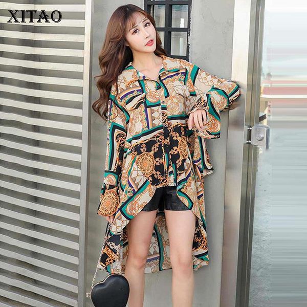 women's blouses & shirts xitao high waist irregular blouse print single breast full sleeve 2021 spring elegant goddess fan casual style, White
women's blouses & shirts xitao high waist irregular blouse print single breast full sleeve 2021 spring elegant goddess fan casual style, White