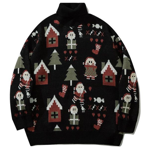 men's sweaters harajuku vintage ugly christmas sweater men oversized hip hop anime year knitted turtleneck women's pullover loose, White;black
men's sweaters harajuku vintage ugly christmas sweater men oversized hip hop anime year knitted turtleneck women's pullover loose, White;black