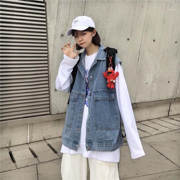 women's trench coats 2021 spring and summer tooling denim waistcoat loose outer wear vest jacket women, Tan;black
women's trench coats 2021 spring and summer tooling denim waistcoat loose outer wear vest jacket women, Tan;black