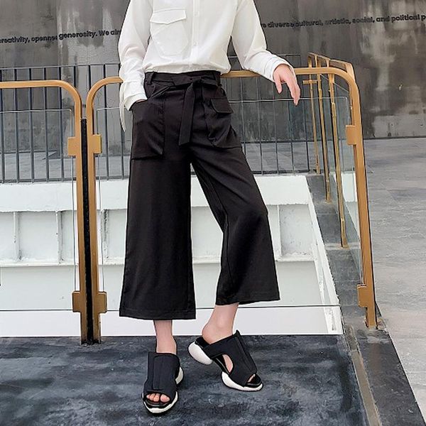 men's pants m-xl summer dark loose straight nine points casual hair stylist youth wide leg trousers., Black
men's pants m-xl summer dark loose straight nine points casual hair stylist youth wide leg trousers., Black