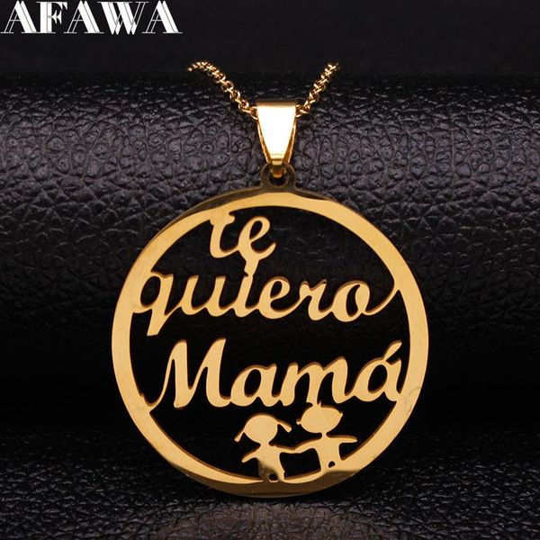 pendant necklaces fashion mama stainless steel necklace for women gold color kid jewelry ccollares largos n18882s01, Silver
pendant necklaces fashion mama stainless steel necklace for women gold color kid jewelry ccollares largos n18882s01, Silver