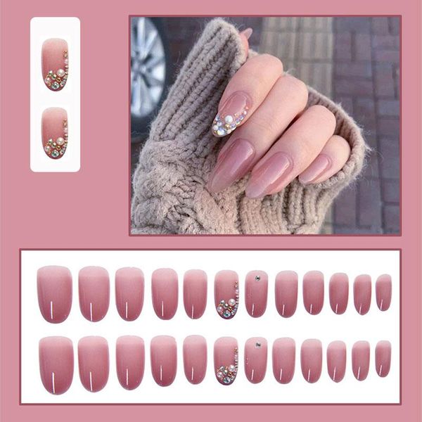 false nails 24pcs purple colored diamond removable manicure patch dw, Red;gold 
false nails 24pcs purple colored diamond removable manicure patch dw, Red;gold