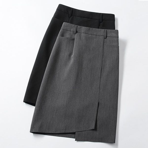 skirts women elegant skirt front split bag hip high waist gray / black pencil office clothing plus size
skirts women elegant skirt front split bag hip high waist gray / black pencil office clothing plus size