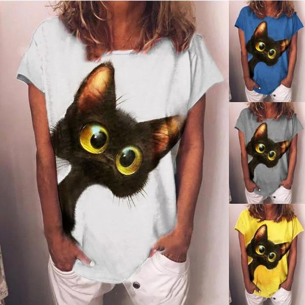 women's t-shirt t shirt cotton printed shortcartoon graphic sleeved round neck casual loose oversize ladies fashion, White
women's t-shirt t shirt cotton printed shortcartoon graphic sleeved round neck casual loose oversize ladies fashion, White