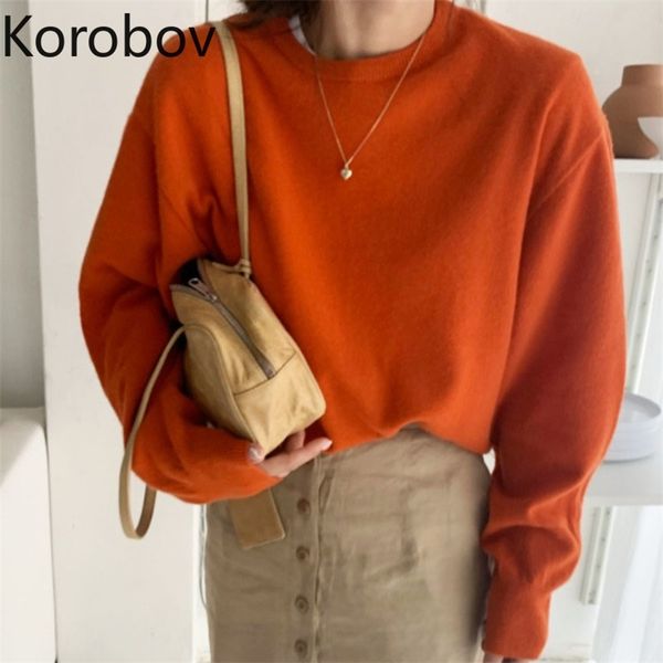 korobov korean women o nek long sleeve sweaters female pullovers vintage office lady elegant sueter mujer autumn sweater 210430, White;black
korobov korean women o nek long sleeve sweaters female pullovers vintage office lady elegant sueter mujer autumn sweater 210430, White;black