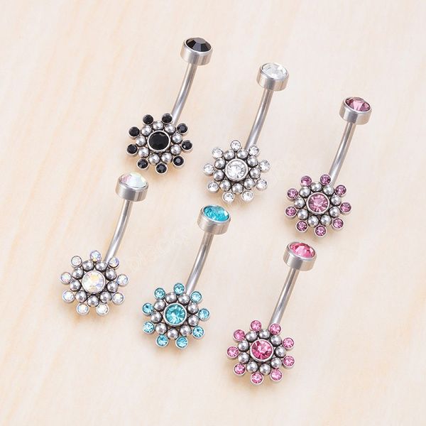 gem navel piercing color flower belly button rings bar surgical steel ombligo dangle party barbell for woman body jewelry, Silver
gem navel piercing color flower belly button rings bar surgical steel ombligo dangle party barbell for woman body jewelry, Silver