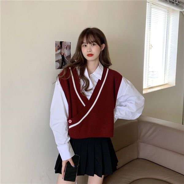 women's vests student korean vintage striped knitted women autumn streetwear single button chic female harajuku short jackets, Black;white
women's vests student korean vintage striped knitted women autumn streetwear single button chic female harajuku short jackets, Black;white