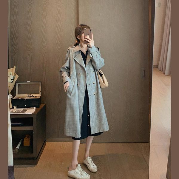 women's trench coats temperament british windbreaker 2021 korean style loose mid-length coat women fashion retro single-breasted plaid, Tan;black
women's trench coats temperament british windbreaker 2021 korean style loose mid-length coat women fashion retro single-breasted plaid, Tan;black