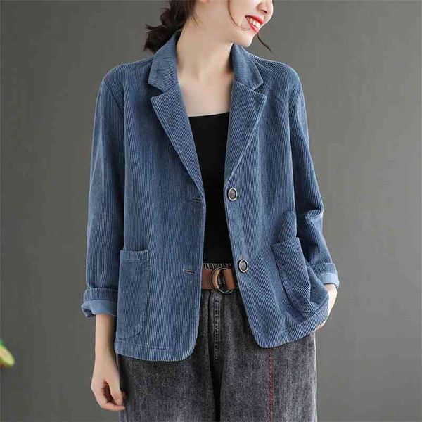 wonder vintage corduroy jacket autumn coat casual outwears female long sleeve loose single breasted blazers 210510, White;black
wonder vintage corduroy jacket autumn coat casual outwears female long sleeve loose single breasted blazers 210510, White;black