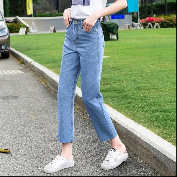 women jean korean vintage jeans for pants cotton solid harem straight mom high waist denim, Blue
women jean korean vintage jeans for pants cotton solid harem straight mom high waist denim, Blue
