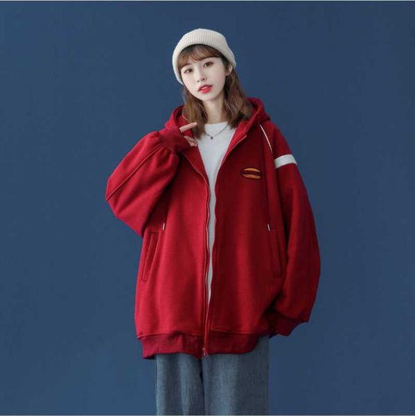 women's jackets claret red black grey spring autumn oversize loose ladies coats hooded casual korean style female jacket sport outerwea, Black;brown
women's jackets claret red black grey spring autumn oversize loose ladies coats hooded casual korean style female jacket sport outerwea, Black;brown