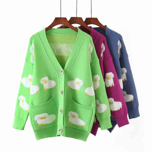 jacket female autumn sheep mesh printing girl long single breasted cardigan sweater, Black;brown
jacket female autumn sheep mesh printing girl long single breasted cardigan sweater, Black;brown
