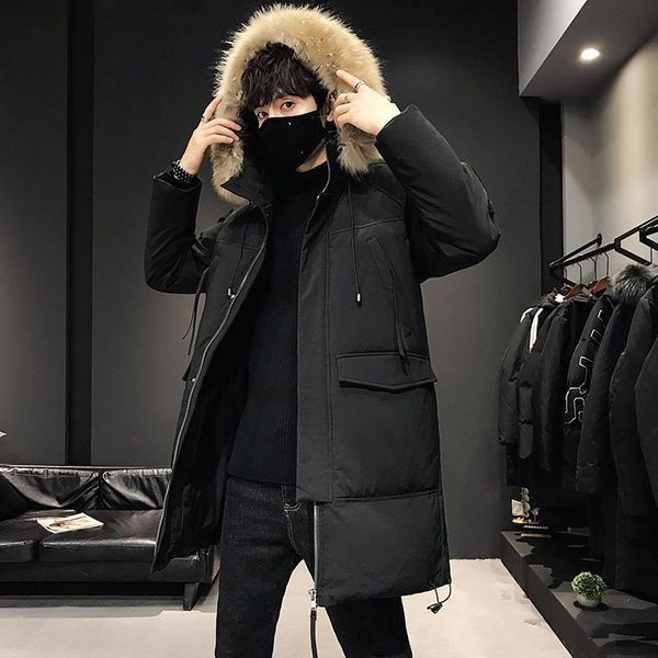 Men's Down & Parkas jacket han edition young male long white duck feather coat in winter leisure fashionable hoodie ZFA5, Black
Men's Down & Parkas jacket han edition young male long white duck feather coat in winter leisure fashionable hoodie ZFA5, Black