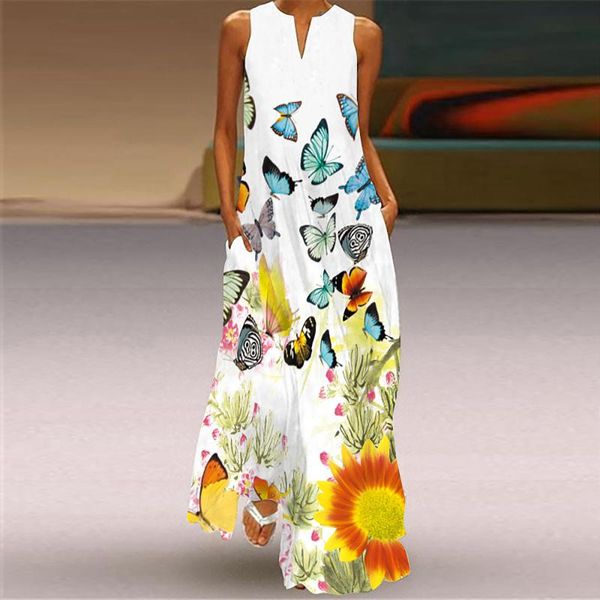 casual dresses 40# butterfly printing bohemian dress for woman sleeveless tank long women summer v-neck straight 2021 vestidos, Black;gray
casual dresses 40# butterfly printing bohemian dress for woman sleeveless tank long women summer v-neck straight 2021 vestidos, Black;gray