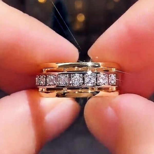 wedding rings caoshi trendy female bands with two tone design fashionable engagement ceremony accessories promise jewelry gift, Slivery;golden
wedding rings caoshi trendy female bands with two tone design fashionable engagement ceremony accessories promise jewelry gift, Slivery;golden