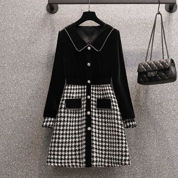 arrival korean summer women's elegant tweed single-breasted party patchwork vintage plus size dress vestido 210529, Black;gray
arrival korean summer women's elegant tweed single-breasted party patchwork vintage plus size dress vestido 210529, Black;gray