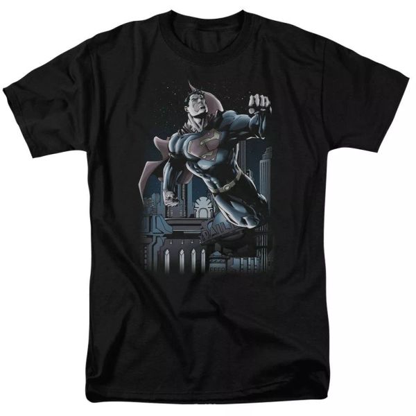 Superman Night Fight T-Shirt DC Comics Sizes S-3X NEW, White;black