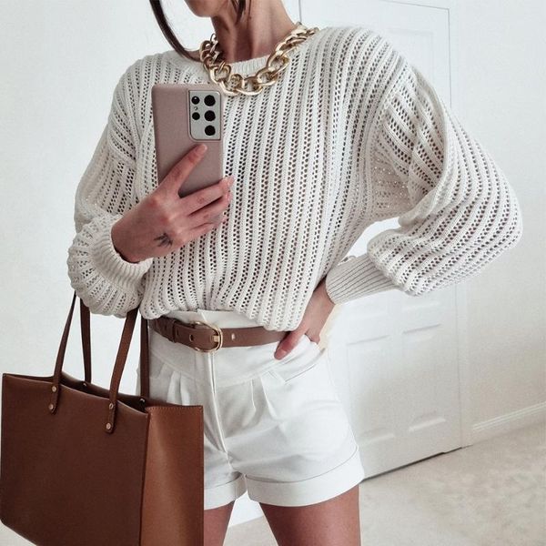 women's sweaters hollow jumper woman long sleeve round neck knitted sweater elegant white loose fit lady solid pullovers fashion2021, White;black
women's sweaters hollow jumper woman long sleeve round neck knitted sweater elegant white loose fit lady solid pullovers fashion2021, White;black