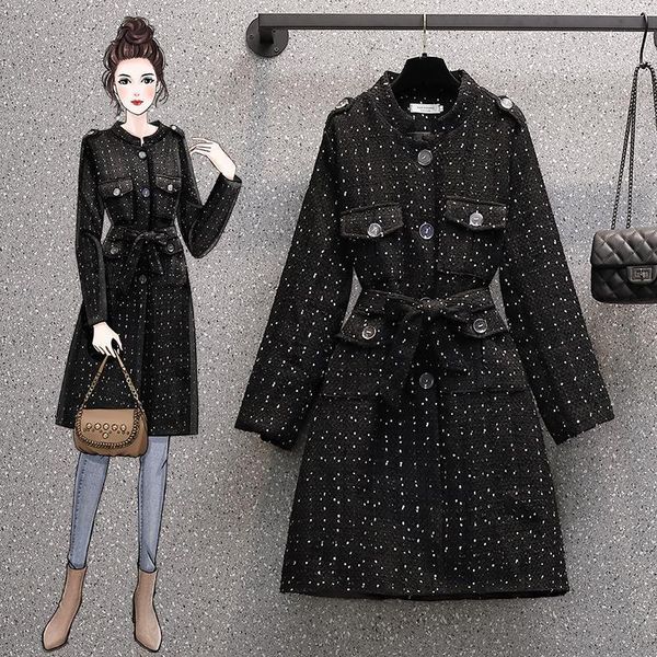 women's wool & blends 2021 fashion clothing single breasted print full coats and jackets women winter coat, Black
women's wool & blends 2021 fashion clothing single breasted print full coats and jackets women winter coat, Black