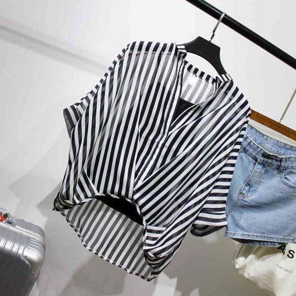ladies 2021 two piece set leopard chiffon shirts summer half sleeve loose v-neck women casual blouse plus size striped, White
ladies 2021 two piece set leopard chiffon shirts summer half sleeve loose v-neck women casual blouse plus size striped, White