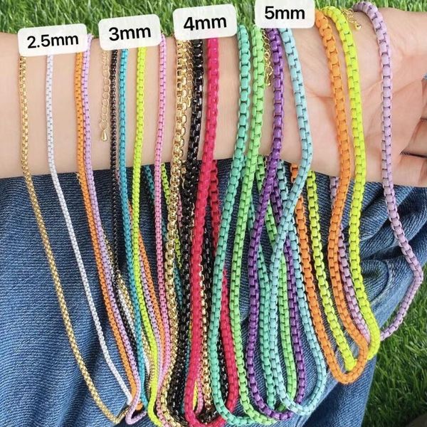 chains 10pcs arrival rainbow color plated copper chain necklace, fashion enamel box women men diy jewelry findings making, Silver
chains 10pcs arrival rainbow color plated copper chain necklace, fashion enamel box women men diy jewelry findings making, Silver