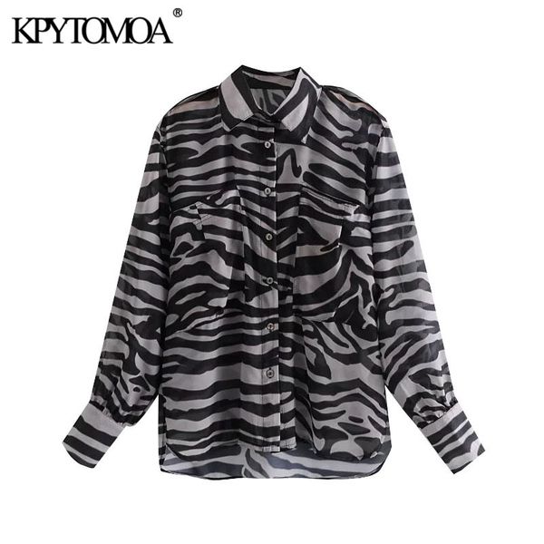 women fashion semi-sheer zebra print loose blouses vintage long sleeve pockets female shirts blusas chic 210416, White
women fashion semi-sheer zebra print loose blouses vintage long sleeve pockets female shirts blusas chic 210416, White