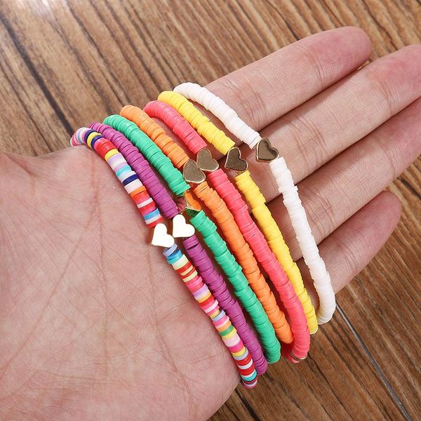 beaded, strands boho colorful heart polymer clay bracelet for female summer heishi disc 4mm beaded braclets women jewelry gift accessories, Black
beaded, strands boho colorful heart polymer clay bracelet for female summer heishi disc 4mm beaded braclets women jewelry gift accessories, Black