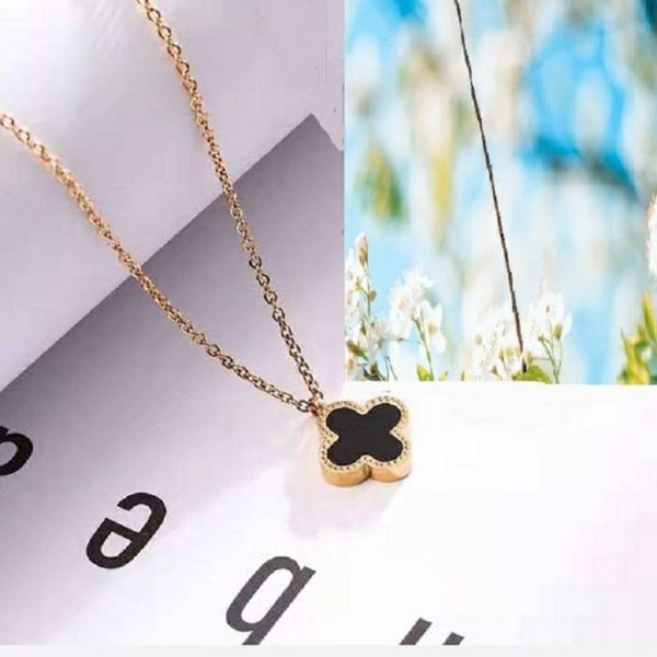 temperament female 18k clover necklace champagne gold tanabata valentine's day gift pendant collarbone chain, Black
temperament female 18k clover necklace champagne gold tanabata valentine's day gift pendant collarbone chain, Black