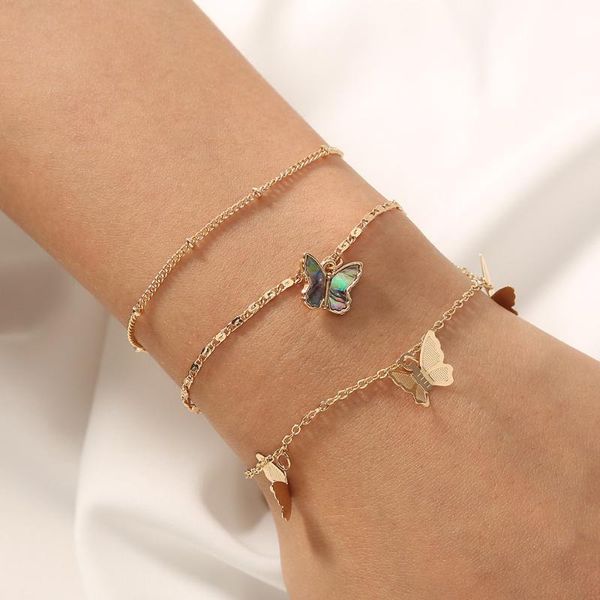 link, chain trendy fashion jewelry accessories simple design geometric tassel butterfly metal plated bracelets set for women, Black
link, chain trendy fashion jewelry accessories simple design geometric tassel butterfly metal plated bracelets set for women, Black