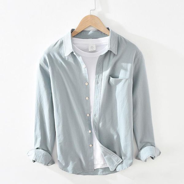men's casual shirts camisas para hombre 2021 simple and versatile cotton shirt art lapel long-sleeved men clothing, White;black
men's casual shirts camisas para hombre 2021 simple and versatile cotton shirt art lapel long-sleeved men clothing, White;black