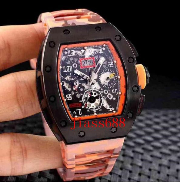 luxury automatic watch mechanical skeleton full black flyback camouflage rubber men stainless steel watch sapphire, Slivery;brown
luxury automatic watch mechanical skeleton full black flyback camouflage rubber men stainless steel watch sapphire, Slivery;brown
