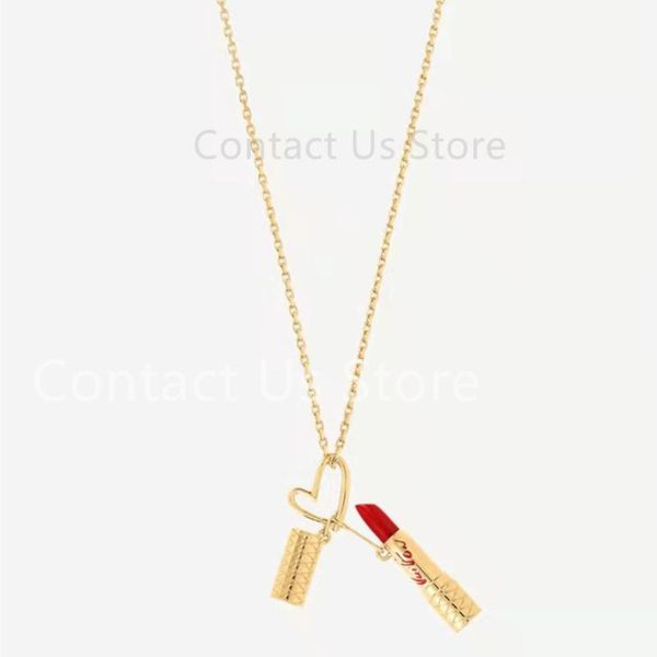 pendant necklaces m00467 luxury love lipstick necklace high-end brand presbyopia charm accessories car lady valentine's day gift, Silver
pendant necklaces m00467 luxury love lipstick necklace high-end brand presbyopia charm accessories car lady valentine's day gift, Silver