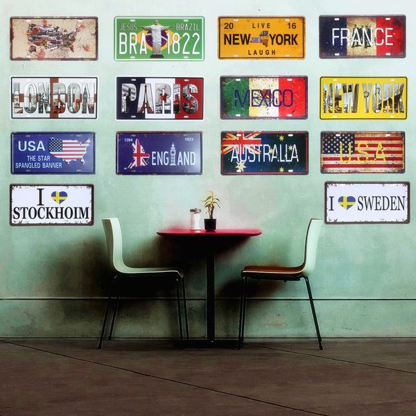 vintage paris usa brazil car plate license metal signs garage coffee store bar home decoration country plate 15x30cm a273
vintage paris usa brazil car plate license metal signs garage coffee store bar home decoration country plate 15x30cm a273
