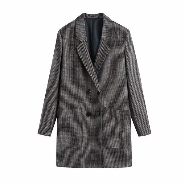 ladies classic houndstooth suit lapel long-sleeved double-breasted slim temperament jacket women's 210521, White;black
ladies classic houndstooth suit lapel long-sleeved double-breasted slim temperament jacket women's 210521, White;black