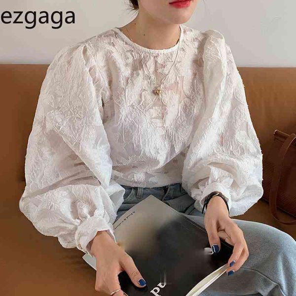 ezgaga elegant blouse women korean chic spring tender flower design lantern sleeve loose ladies shirts fashion 210430, White
ezgaga elegant blouse women korean chic spring tender flower design lantern sleeve loose ladies shirts fashion 210430, White