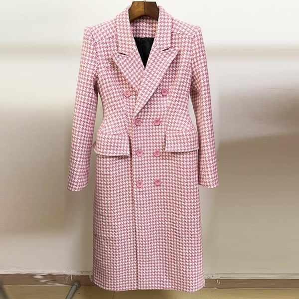 women's wool & blends designer double-breasted plaid tweed overcoat england style elegant coat c792, Black
women's wool & blends designer double-breasted plaid tweed overcoat england style elegant coat c792, Black