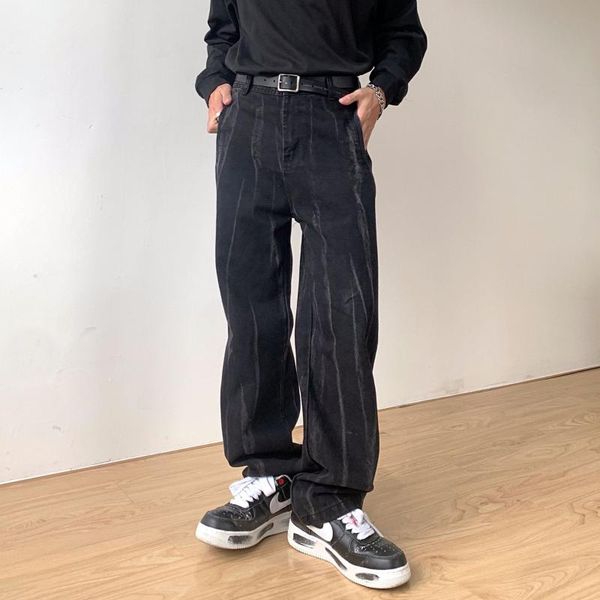 men's jeans retro hip hop demin men baggy high street black straight women boyfriend versatile loose wild legs trousers, Blue
men's jeans retro hip hop demin men baggy high street black straight women boyfriend versatile loose wild legs trousers, Blue