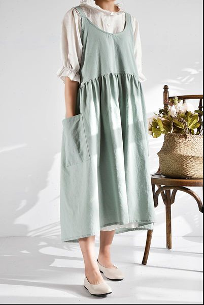 women dress summer autumn fashion cotton linen plain sundress apron garden work pinafore loose pockets mid calf, Black;gray
women dress summer autumn fashion cotton linen plain sundress apron garden work pinafore loose pockets mid calf, Black;gray