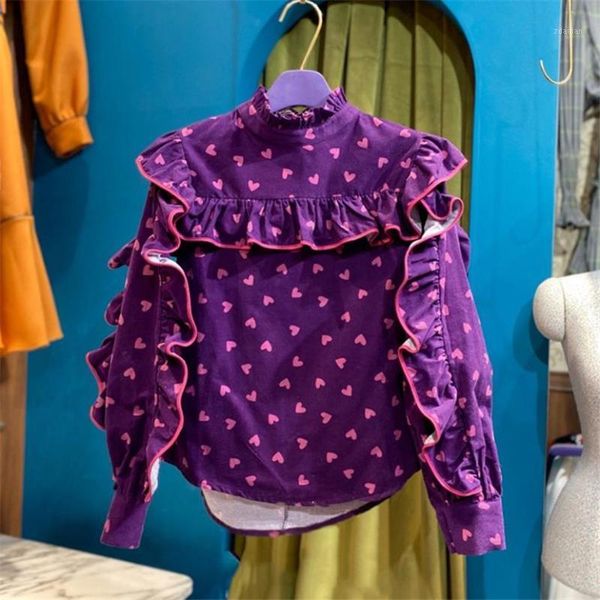 spring autumn love printing purple long sleeve women's ruffled fashion sweet shirt blouses & shirts, White
spring autumn love printing purple long sleeve women's ruffled fashion sweet shirt blouses & shirts, White