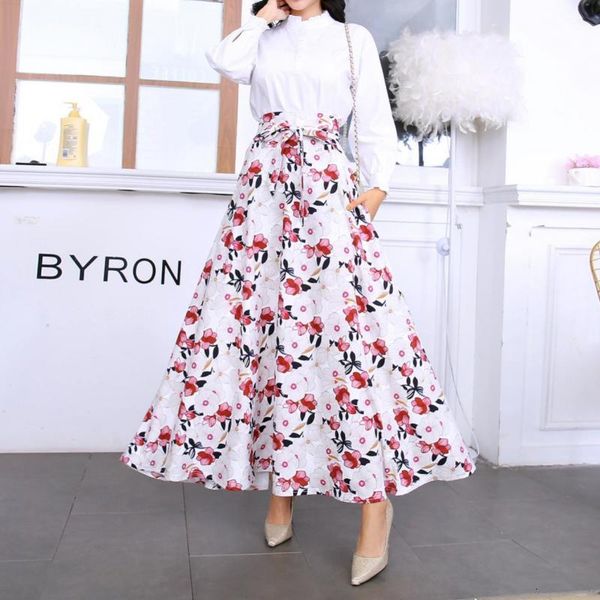 dresses fashion women a line maxi vintage print high waisted boho style umberlar long skirts with pockets faldas largas mujer, Black;gray
dresses fashion women a line maxi vintage print high waisted boho style umberlar long skirts with pockets faldas largas mujer, Black;gray