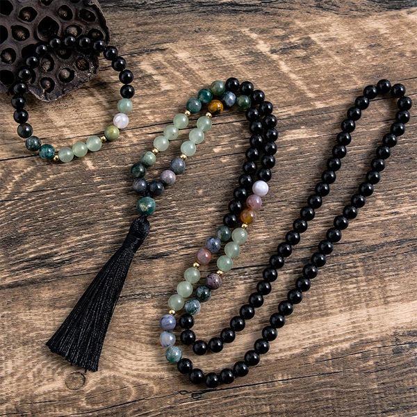8mm natural green aventurine agate black onyx beaded necklace 108 japa mala meditation yoga blessing jewelry bracelet set pendant nec neckla, Silver
8mm natural green aventurine agate black onyx beaded necklace 108 japa mala meditation yoga blessing jewelry bracelet set pendant nec neckla, Silver