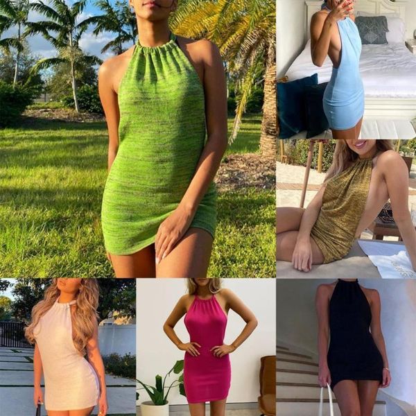 casual dresses s women dress sleeveless bodycon cotton blend solid color halter backless mini for party, Black;gray
casual dresses s women dress sleeveless bodycon cotton blend solid color halter backless mini for party, Black;gray