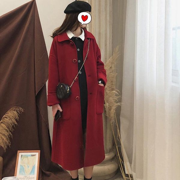 women's wool & blends woolen coat women mid-length autumn and winter korean version turn-down collar solid thick red black clothing
women's wool & blends woolen coat women mid-length autumn and winter korean version turn-down collar solid thick red black clothing