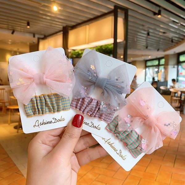 hair accessories korean style mesh bow hairpin girls striped wrinkled bb clip headdress baby for children fashion, Slivery;white
hair accessories korean style mesh bow hairpin girls striped wrinkled bb clip headdress baby for children fashion, Slivery;white