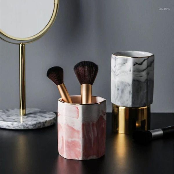storage bottles & jars european marble grain ceramic makeup brush jar nordic cosmetic tool cup office deskdecoration pen holder
storage bottles & jars european marble grain ceramic makeup brush jar nordic cosmetic tool cup office deskdecoration pen holder
