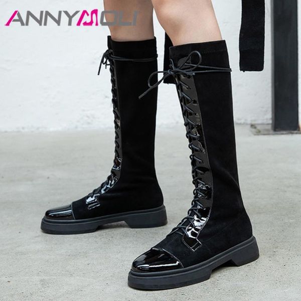 boots annymoli motorcycle woman flat platform knee high lace up long round toe ladies shoes autumn black big size 42
boots annymoli motorcycle woman flat platform knee high lace up long round toe ladies shoes autumn black big size 42