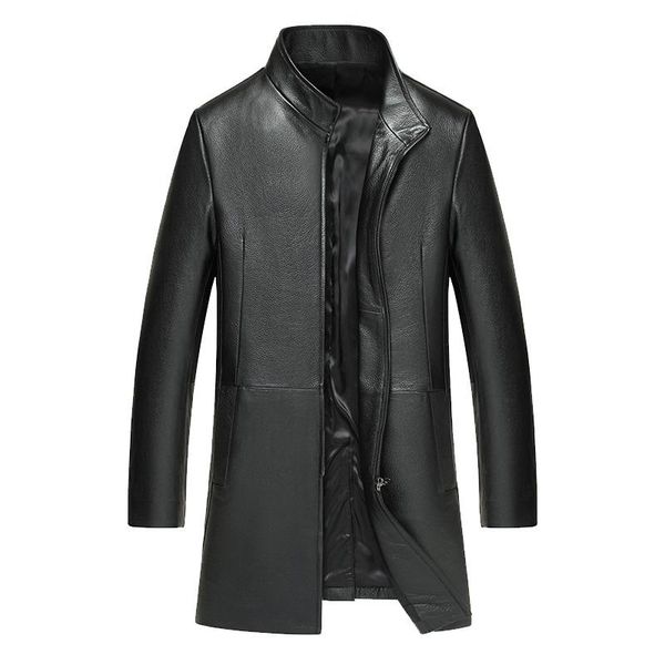 men's leather & faux genuine jacket men cow coat spring autumn long windbreaker slim fit veste cuir homme 19858 kj3846, Black
men's leather & faux genuine jacket men cow coat spring autumn long windbreaker slim fit veste cuir homme 19858 kj3846, Black