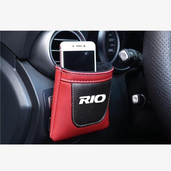 car organizer pu leather air vent stow tidy storage bag for kia rio