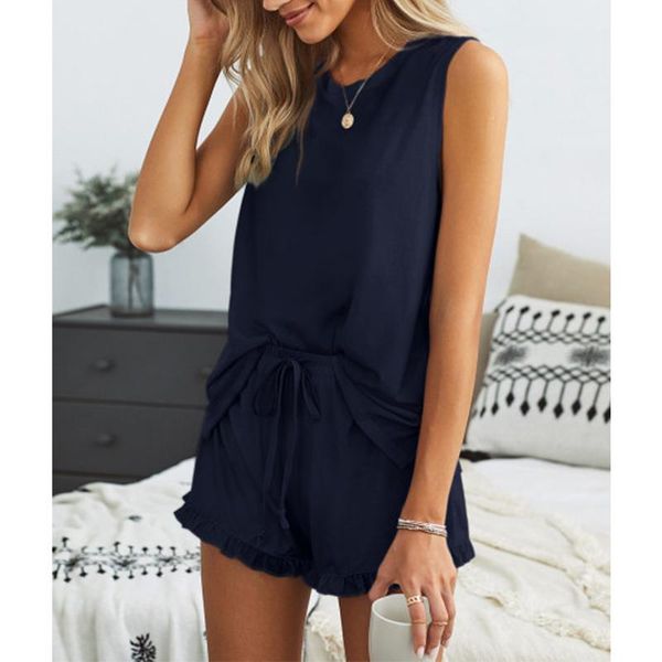 women's tracksuits summer ladies leisure sports suit solid color round neck sleeveless pullover vest + ruffled drawstring shorts for wo, Gray
women's tracksuits summer ladies leisure sports suit solid color round neck sleeveless pullover vest + ruffled drawstring shorts for wo, Gray